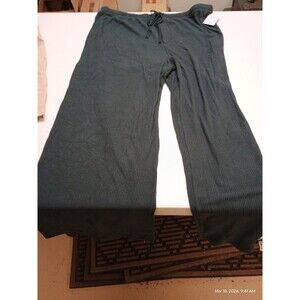 Women's Cozy Ribbed Wide Leg Pants - Auden™ Green 2X